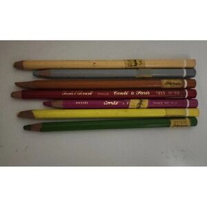 Vintage Conte a Paris Pastel Pencils France lot of 7 Model 1355 Various Colors